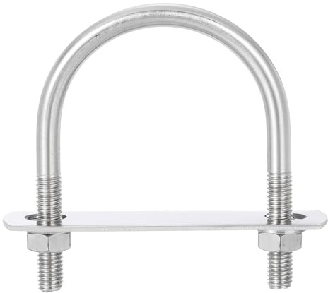 QUARKZMAN Juego de 4 U-Bolts Redondos 63mm (2.48) Ancho Interno y 90mm Longitud M8 304 Acero Inoxidable Perno de Abrazadera en U con Tuercas y Placas para Remolque de Barco