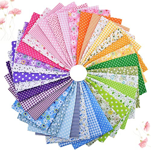 Anneome 35stücke Baumwollstoff Patchwork Farbige Nähen Stoffe Handgemachte DIY Baumwolltücher Praktische Heimtextilien Kissenbezugsstoffe Für Wohnkultur