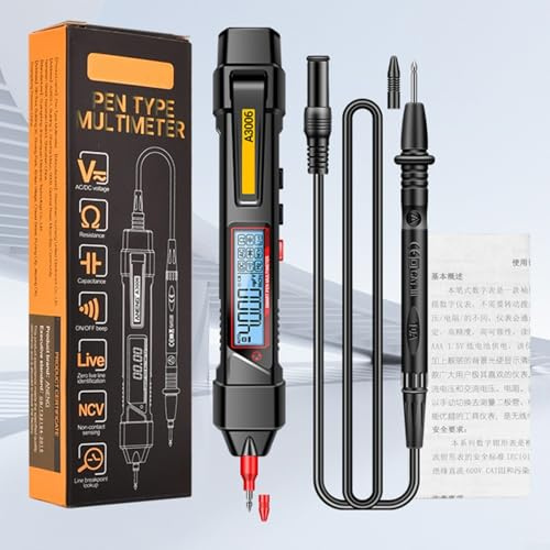 CNANRNANC Pen Multimeter Voltage Tester Digital TRMS Multimeter Voltage Tester Non-Contact with LCD Display for AC/DC Voltage, Resistance, NCV, Continuity, Capacitance, Diode
