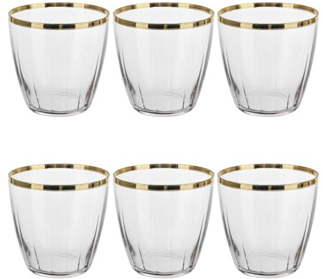 Generico 1 6er Set Shine Gläser ML365 Goldrand, Grün und Gold