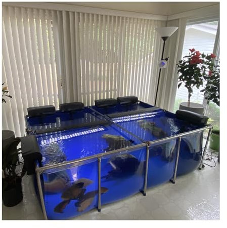 Grande cortile acquario piscina stagno con pannello di visualizzazione trasparente telaio in acciaio PVC tela valvola di scarico all'aperto pesce Bing serbatoio acqua