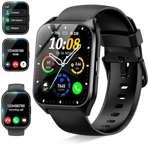 Smart Watch for Men Women Answer/Make Calls, 1.85 Touch Screen Fitness Watch with Heart Rate/Sleep Monitor/Step Counter, 110+ Sports Activity Tracker, IP68 Waterproof Smartwatch for Android/iOS