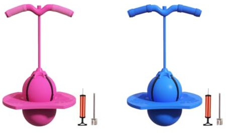 Pogo Springer Ball for Kinder & Erwachsene, Springen, Trickboard mit Griff und Pumpe, Hochspringendes Spielzeug for Balance, Koordination und Fitness – Rosa