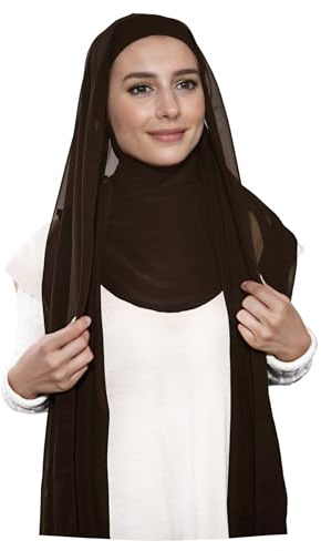 Lina & Lily Premium Chiffon Ninja Instant Hijab Kopftuch mit Jersey Unterkappe