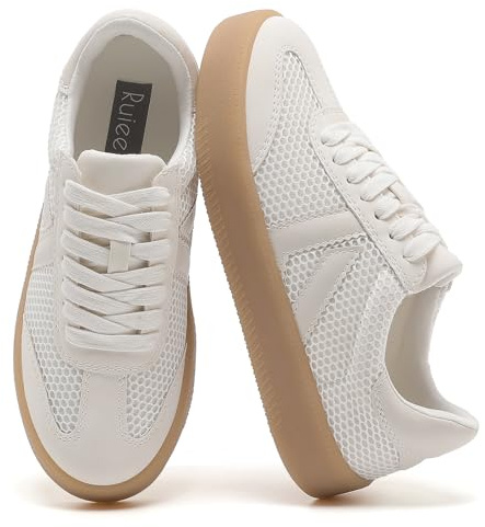 Ruiee Womens Trainers Fashion Sneakers Casual Shoes. | Walking, Running, Lace Up, Casual Comfortable, Trendy Tennis Walking, Stylish Retro