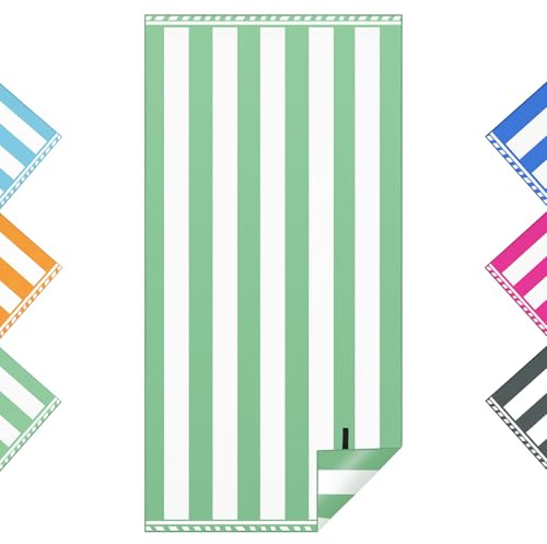 Strandtuch xxl 200x100 cm, Groß Schnelltrocknendes Mikrofaser Handtuch | Sandfrei Badetuch,Stranddecke Damen strandhandtuch (Grün)