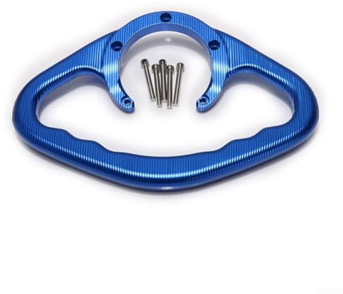 Besshepplo Mango de aleación de aluminio CNC para tanque de combustible para motocicleta, mango de pasajero, pasamanos trasero para Yamaha R Series (azul)