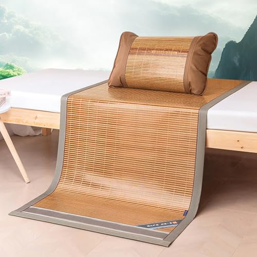 JJPSQHRV Materassino Estivo in bambù stuoia Bambu Materasso Tappetino rinfrescante copriletto in Rattan Pieghevole Traspirante a Doppia Faccia for casa Scuola dormitorio(80cm*190cm)