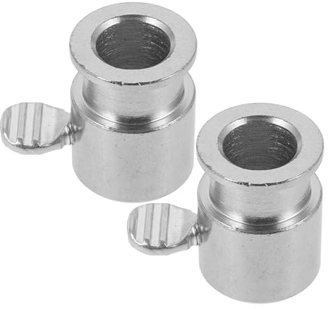 LOORGVEL Drehspieß Stopper aus Eisenbeschichtetem Chrom für Grillspieße | Drehspieß für Gasgrill, M6-schraube, Lochdurchmesser 5, 2mm und 11, 5mm, Silber, 2 Stück