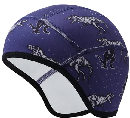 Risipu Bonnet de casque pour enfants, bonnet d'hiver chaud, doublure pour casque de vélo, casque de ski, bonnet Skull avec protection des oreilles, bonnet élastique pour garçon et fille, taille unique