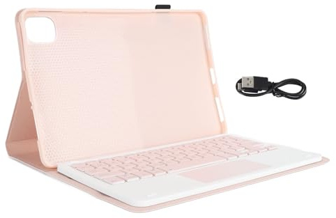 Wakects Funda para Tableta con Teclado Inalámbrico Desmontable Ligero Teclado para Tableta de 11 Pulgadas Protección Completa para Mi Pad 5 y 5 Pro (Pink)