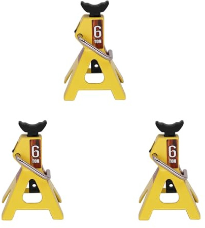 Uikdjgu 3X Metal Jack Stands 6 Ton Height Adjustable for Trx4 SCX10 Simulation Climbing Vehicles-Yellow