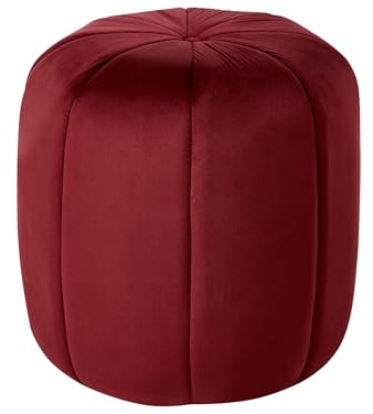 Sittpuff Modern Rund Sammet Glam Vardagsrum Sovrum Mörkröd Selby