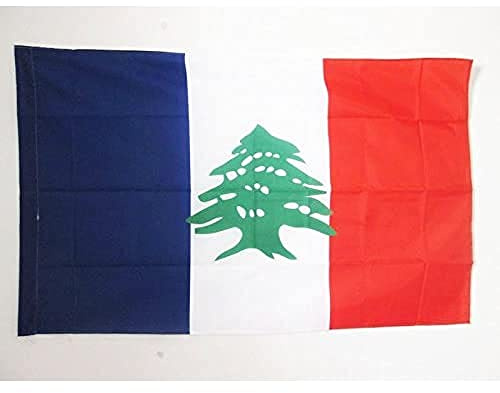 AZ FLAG Drapeau Grand Liban 1920-1943 90x60 cm Polyester 100D Fourreau | Usage intérieur et extérieur Drapeau décoratif du Liban français coutures doubles et bords renforcés avec fourreau pour mât
