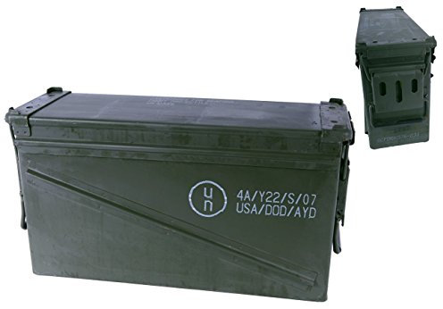 Scatola per munizioni americane, misura 5, colore verde oliva, 47 x 15,5 x 25 cm