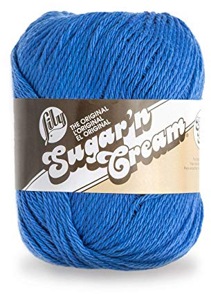 Lily Sugar'n Cream Yarn, Natural Stripes, Dazzle Blue