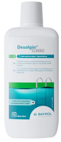 BAYROL Desalgin CLASSIC 1L - Algenmittel Pool flüssig - Algenverhüter zur Verhinderung von Algen im Pool - Effektiver Algenschutz mit Klareffekt - Algizid für Pool ohne Kupfersulfat