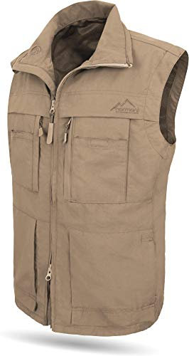 normani Outdoorweste für Herren - aus Atmungsaktivem Sonnenschutzmaterial +50°C, in S -5XL erhältlich Farbe Khaki Größe S