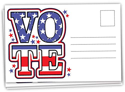 m&h invites 100 Vote Postcards - Patriotic Blank Postcards for Voting Campaign