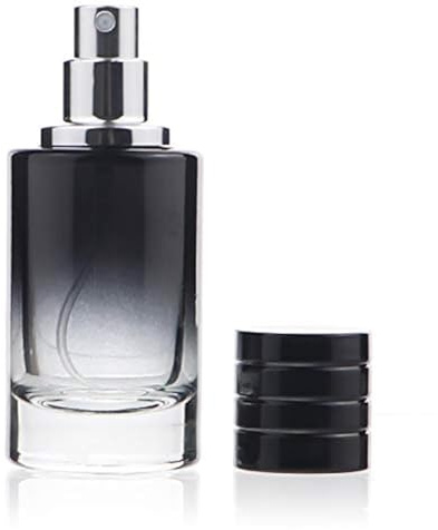 Zénitude Glassworks 30 ml Glas-Parfümflasche mit Farbverlauf, leer, zylindrischer Flasche mit feinem Nebel, Zerstäuber (schwarz)