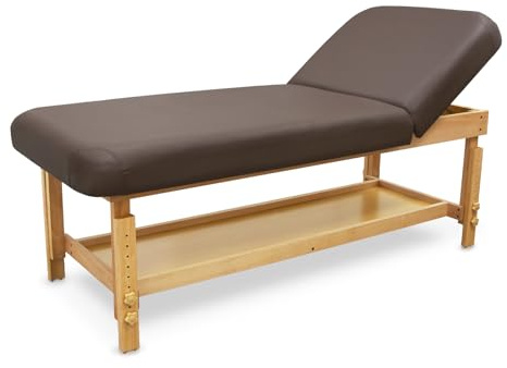 QUIRUMED Massageliege, aus Holz, SPA, mit Rückenlehne, braune Farbe, Kunstleder, hochdichte Polsterung, höhenverstellbar