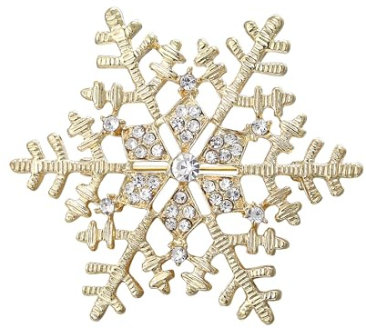 Clearine Schneeflocke Brosche Strass Kristall Blume Winter Pins für Kleidung Damen Klar Silber-Ton