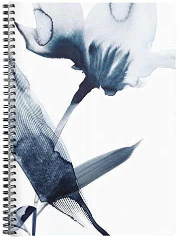 Clairefontaine 115929C - Blue Floral Spiral Notebook - A4 21x29,7cm 148 Lined Pages Margin White Paper 90g - Inkebana Collection - 2 visuals, random delivery