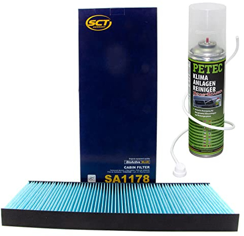 Filtre d'habitacle SA1178 + nettoyant pour climatisation 500 ml PETEC