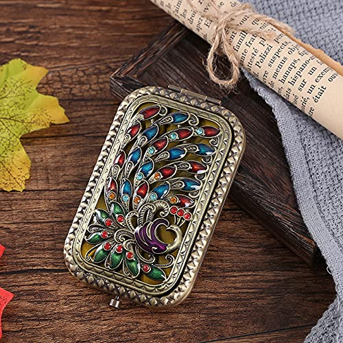 Jauhmui Mini Taschenspiegel Retro Handspiegel für Damen Mädchen Frauen Kosmetik Frisur (B)