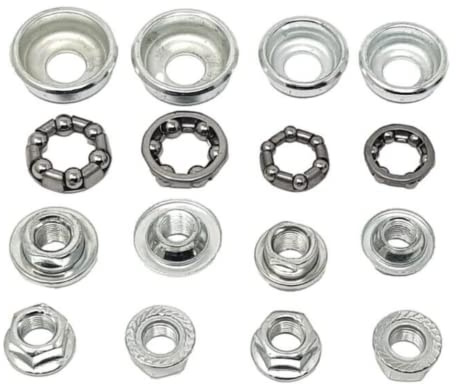 Front 3/16 x 6 Ball & 1/4 x 6 Ball Rear Bike Wheel Bearing Set & Wheel Nuts