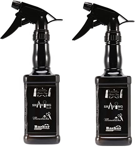 2 x 650 ml peluquería pulverizador botella de peluquería herramientas para el cabello corte de pelo pulverizador de agua negro