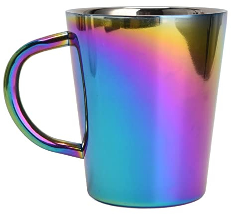 HOHXFYP 300 ml Kaffeetasse, Doppelschichtige Isolierung, Kaffeetasse Aus Edelstahl 304, Vielseitige Bunte Tasse mit Gro?em Fassungsverm?gen f¨¹r Schlafzimmer, K¨¹che, B¨¹ro
