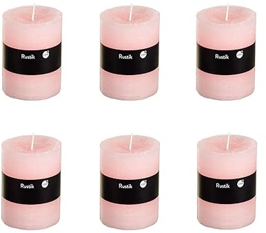 Stumpljus Rustic Set – blockljus, ljus, ljus, adventskrans, advent – inget sot – (7 x 8, ljusrosa, 6)
