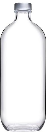 Queensway Home & Dining Iconic 360ml Small Reusable Glass Water Drinking Bottle With Screw Cap Lid (1)