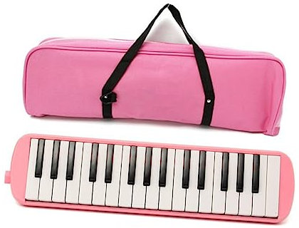 ibasenice Harmonica Mélodica Portable à Touches Avec De Transport Pour Débutants Et Amateurs De Musique Rose