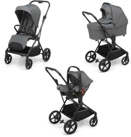 Foppapedretti Spritz I-Size, Sistema Modulare Combinato per Bambini, Navicella Passeggino e Seggiolino auto I-Size, Titanium