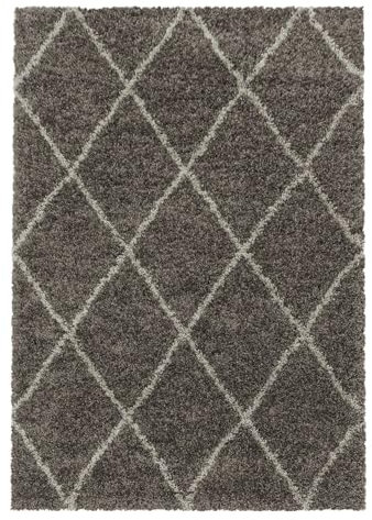 Hochflor Teppich Adriana rechteckig, Farbe: Taupe, Größe:240x340 cm