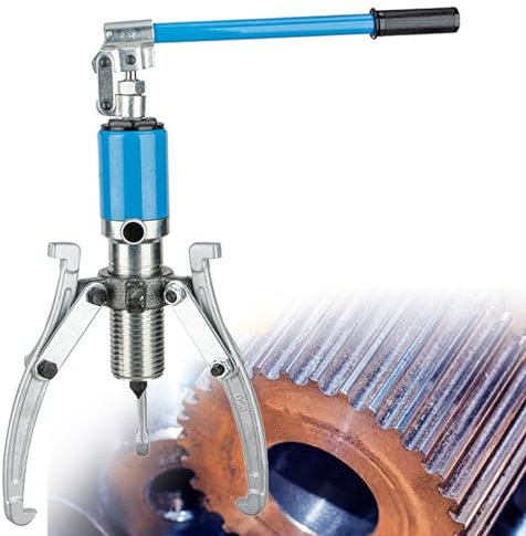 URJWAN Hydraulischer Lagerabzieher, Integrierter 5/10/15/20t Hydraulischer Abziehersatz, Hydraulischer Abzieher Und Lagernabentrenner, FüR Radnaben, Rotoren, Autoachsen, Riemenscheiben,Blue-10T