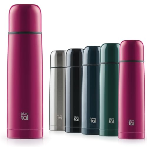 Blumtal Kaffetermos - BPA-fri resetermosflaska, termokopp, dubbelväggig isolerad mugg i rostfritt stål, 350 ml