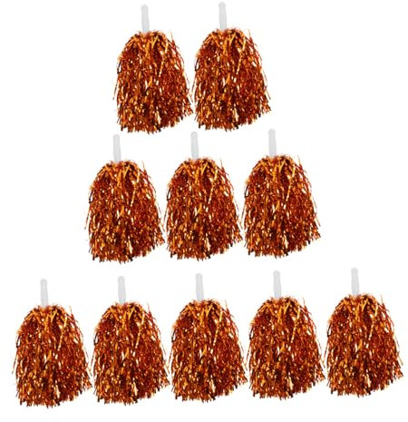 ifundom 10stücke Teiliges Wiederverwendbare Cheerleading Pompons Aus Pet Mit Griff Metallic Cheerleader Requisiten Für Sportveranstaltungen Partys Aufführungen