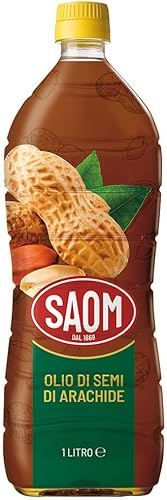 Saom Olio di Semi di Arachide, 1 Litro, Confezione da 12 Pezzi