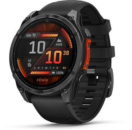 Garmin fēnix 8, 47mm, Display AMOLED 1,4, Touch, Pulsanti induttivi, Speaker e Microfono, Comandi Vocali, GPS multibanda, Torcia, Mappe, 90+ App per lo Sport, Autonomia 16 giorni (Slate Gray & Black)