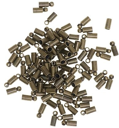 Lurrose 100 Stück Endkappen Für Quasten Aus Kupfer Selbstgemacht Schmuck Zubehör Für Armbänder Halsketten Und Ohrringe Kompatibel Mit Leder Wildleder Und Satinschnur Robuste Crimp