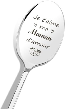 Cadeau Fete des Meres Cadeau pour Maman, Cuillère a Cafe en Acier Inox, Cadeau Mere Cadeaux Maman Cadeau pour sa Maman Cadeau Anniversaire Maman Cadeaux pour Maman Cadeau Mère Fille Cadeau Noel Maman