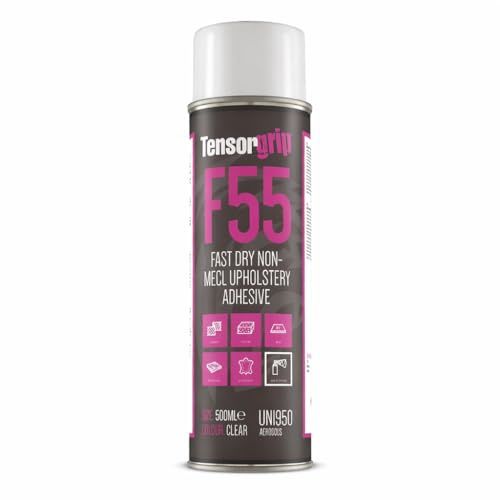 F55 Fast Dry Non-Mecl Foam Spray Adhesive 500ml – High Strength Glue for Upholstery, Fabrics, Foam & Wood Bonding