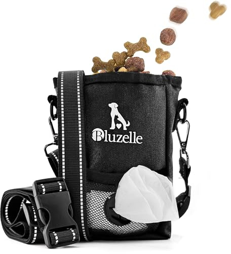 bluzelle SnackKeeper Leckerlibeutel mit Magnetverschluss, 650ml, Schwarz | Praktische Features für Hundebesitzer