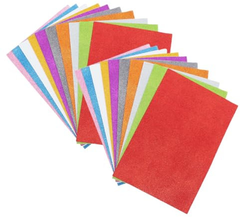 DOITOOL 20blätter Farbpapier Zum Basteln Selbstklebendes Glitzerpapier Buntes Schaumpapier Für Diy-projekte Scrapbooking Und Partydekoration