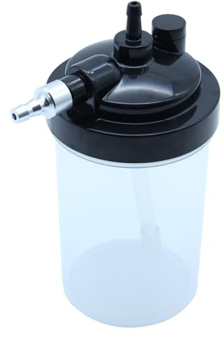 1PC Upgraded Oxygen Humidifier Bottle for 5L or Less Concentrators, Universal Fit for Philips,Yuwell, MICITECH，Spiral-Type Interface, Metal Check Valve with Backflow Prevention & Fire Isolation