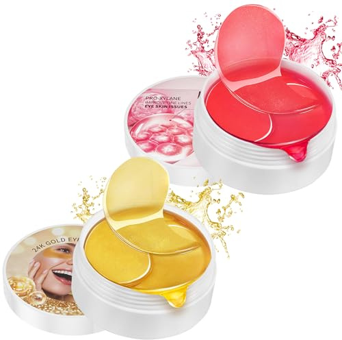 120PCS Patch Occhiaie e Borse Occhi Pach Coreani Eye Maschera Parch Contorno Occhi Collagene e Acido Laluronico Korean Antirughe 24K Gold Patches Riduce le Rughe e le Linee Sottili Idrata Anti-Età