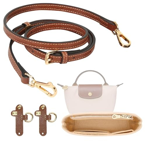 ALICEEDG Schultergurt für Long Champ Tasche Damen, Organizer für Longchamp, Taschen-Organizer mit Mehreren Taschen für Longchamp Mini,No-Punch Längenverstellbarer Schultergurt(1.2CM)